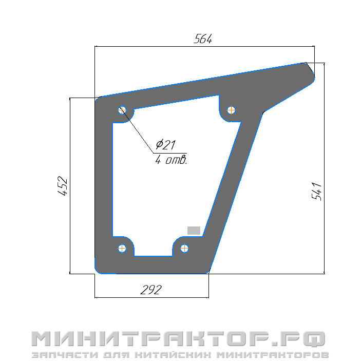 Стекло дверное нижнее кабины Уралец 250/254/300/304