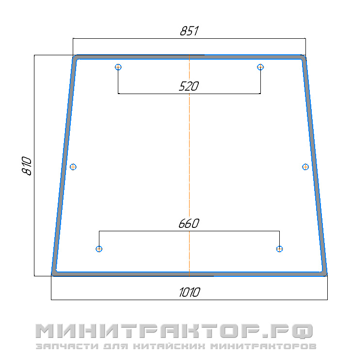 Стекло заднее кабины Уралец 250/254/300/304