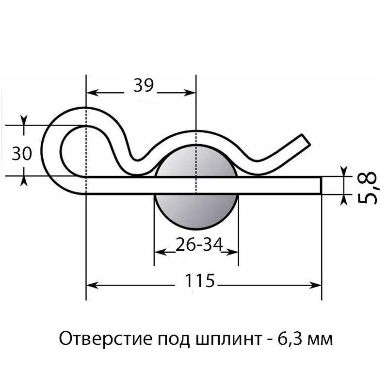 Шплинт пружинный игольчатый d=6 мм
